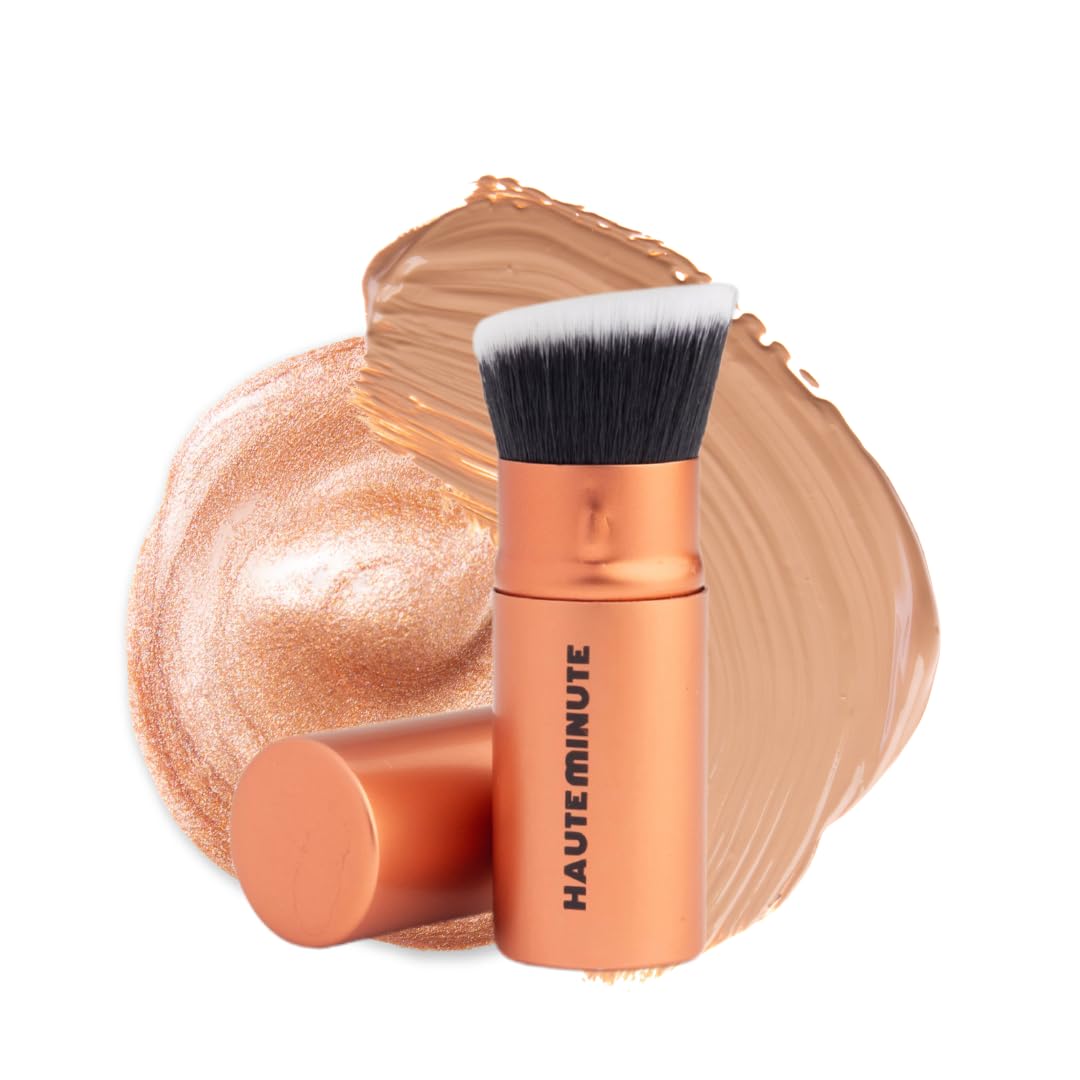 Glamstick Retractable Brush | Travel Foundation Blush Powder Brush Liquid Cream – Vegan Bristles