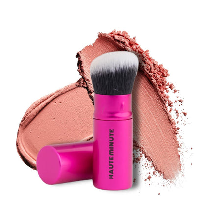 Glamstick Retractable Brush | Travel Foundation Blush Powder Brush Liquid Cream – Vegan Bristles