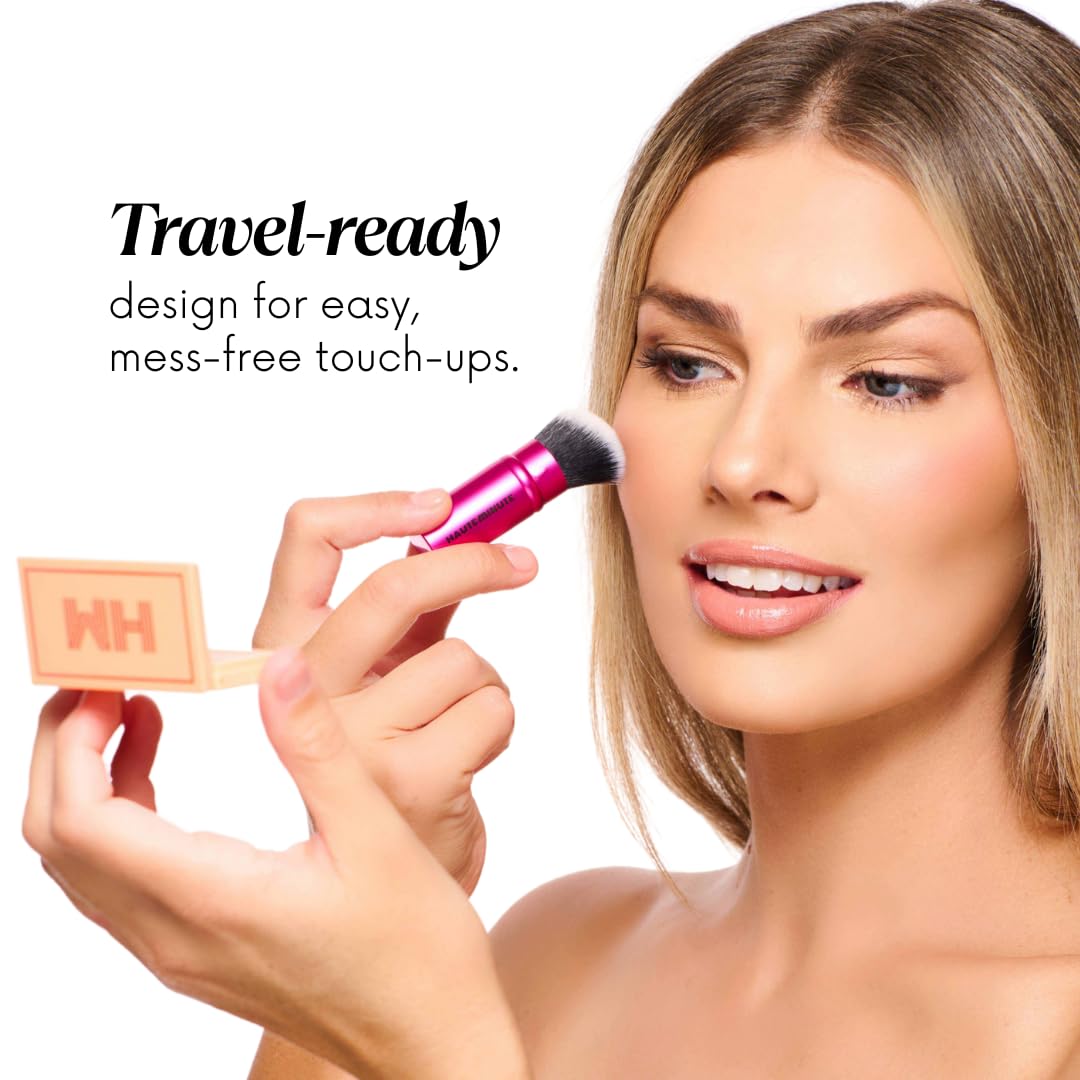 Glamstick Retractable Brush | Travel Foundation Blush Powder Brush Liquid Cream – Vegan Bristles