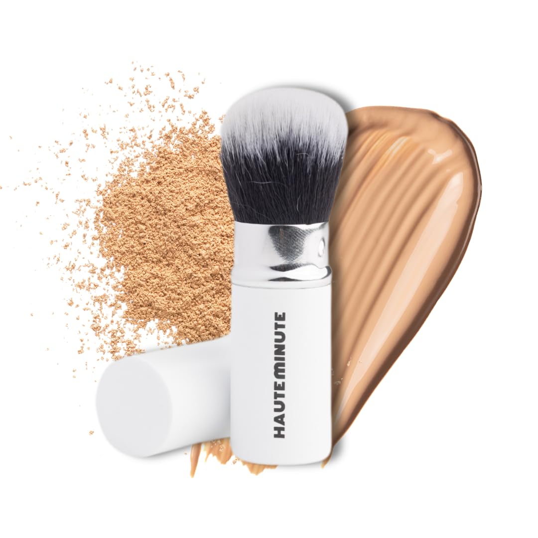 Glamstick Retractable Brush | Travel Foundation Blush Powder Brush Liquid Cream – Vegan Bristles