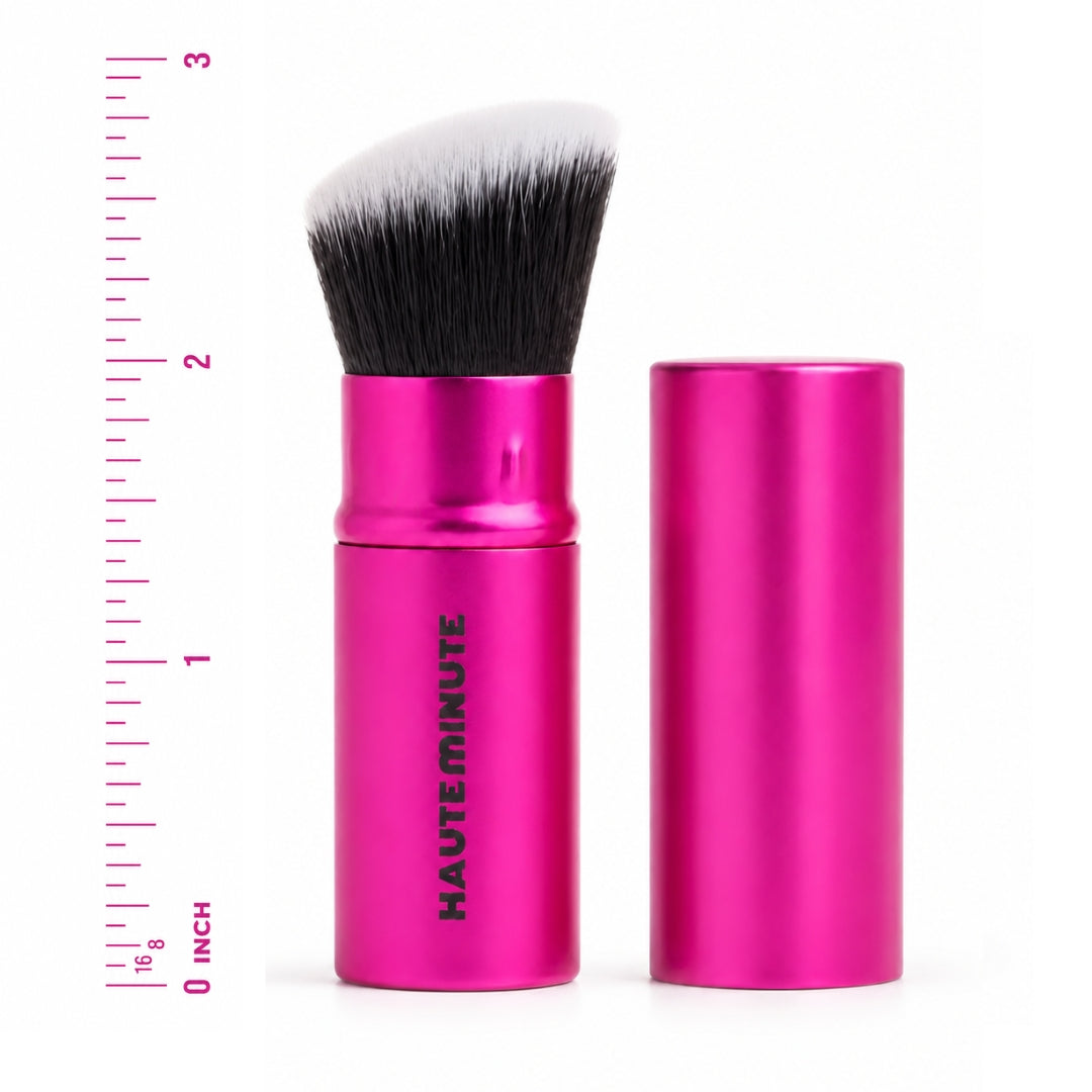 Glamstick Retractable Brush | Travel Foundation Blush Powder Brush Liquid Cream – Vegan Bristles